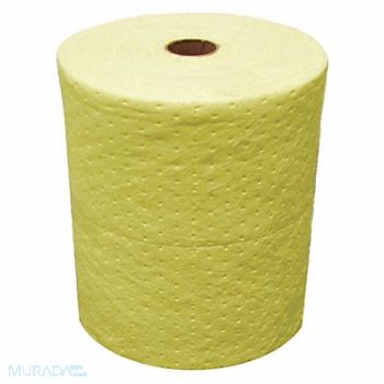OIL-DRI Absorbent Roll Chem/Hazmat YLW 150ft L, 44Z103