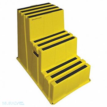 GRAINGER APPROVED J2238 Step Stand Yellow Number of Steps 3, 44ZJ63
