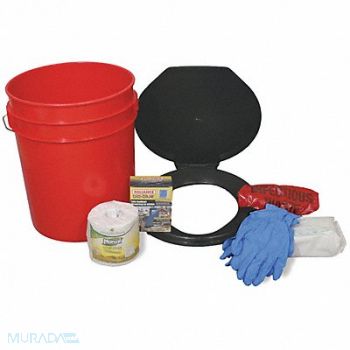 READY AMERICA Emergency Toilet Kit 4 People Srvd, 44ZK92