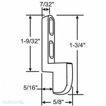 GRAINGER APPROVED Door Keeper 1-3/4 L x 1/4 H, 451H59