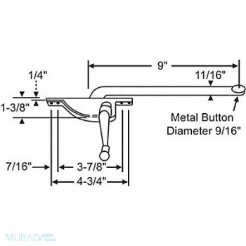 GRAINGER APPROVED Window Operator Left Hand 12 L, 451H74