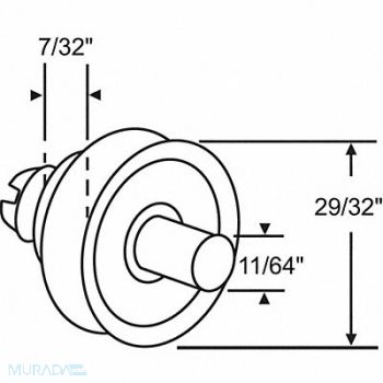 GRAINGER APPROVED Drawer Roller/Axle 1/4 H, 451H90
