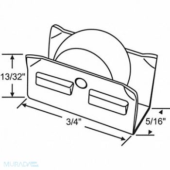 GRAINGER APPROVED Roller Assembly Sliding Window 3/4 L, 451H91