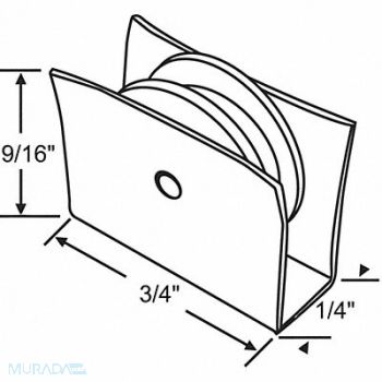 GRAINGER APPROVED Roller Assembly Sliding Window 3/4 L, 451H92