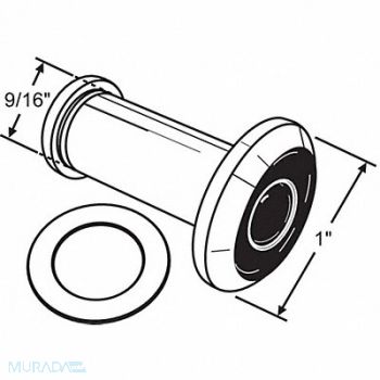 GRAINGER APPROVED Door Viewer Polished 9/16 Hole Dia, 451J28