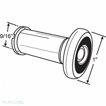 GRAINGER APPROVED Door Viewer Polished 9/16 Hole Dia, 451J29