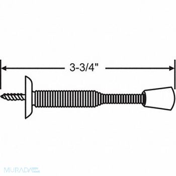 GRAINGER APPROVED Door Stop Door Mount Plated, 451J32