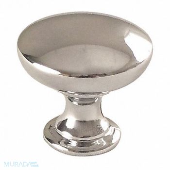 GRAINGER APPROVED Cabinet Knob Round Shape Zinc, 451J38