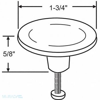 GRAINGER APPROVED Cabinet Knob Round Shape Zinc, 451J51