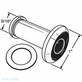 GRAINGER APPROVED Door Viewer Satin Nickel 9/16 Hole Dia, 451J68