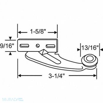 GRAINGER APPROVED Drawer Roller 1/4 H, 451J91