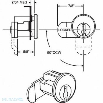 GRAINGER APPROVED Mailbox Lock For 4C Pedestal Mailboxes, 451K34