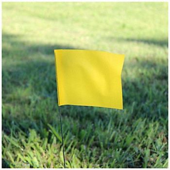 GRAINGER APPROVED Marking Flag 18 Yellow PVC PK100, 3JUV3