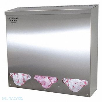 BOWMAN DISPENSERS Bulk Dispenser 3 Compartments Silver, 452M94