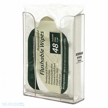 BOWMAN DISPENSERS Wipe Dispenser 1 Compartments Clear, 452M96