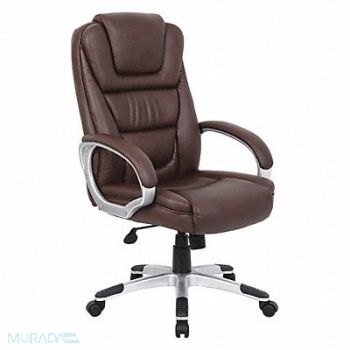 GRAINGER APPROVED Executive Chair High Back Leather Seat, 452R16