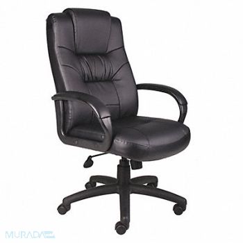 GRAINGER APPROVED Executive Chair High Back Leather Seat, 452R17