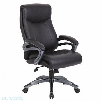 GRAINGER APPROVED Executive Chair High Back Leather Seat, 452R19