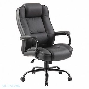 GRAINGER APPROVED Executive Chair Heavy Duty Leather Seat, 452R31