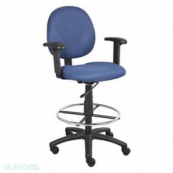 GRAINGER APPROVED Drafting Chair Blue 25 to 30 Seat H., 453A11