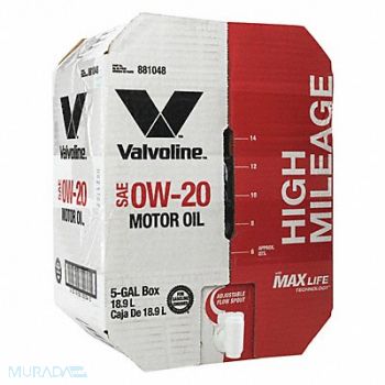 VALVOLINE Motor Oil 5 gal Sz 0W-20 SAE Grade Box, 453C09