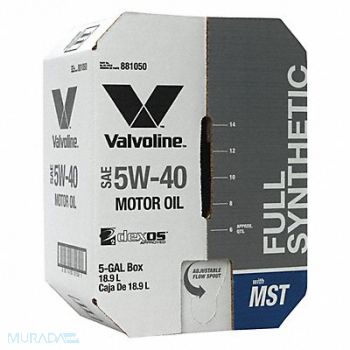 VALVOLINE Motor Oil 5 gal Sz 5W-40 SAE Grade Box, 453C10
