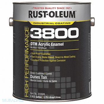 RUST-OLEUM J6597 Acrylic Enamel Coating Dunes Tan 1 gal, 454H25