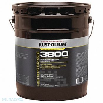 RUST-OLEUM J6598 Acrylic Enamel Coating SafetyYellow 5gal, 454H32