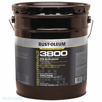 RUST-OLEUM J6598 Acrylic Enamel Coating SafetyOrange 5gal, 454H38