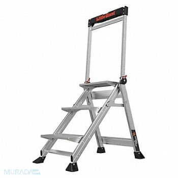LITTLE GIANT Folding Step 375 lb Ld Cap. Aluminum, 455C39