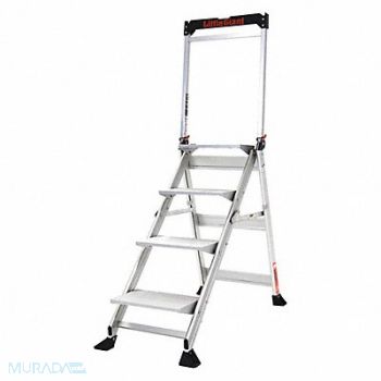 LITTLE GIANT Folding Step 375 lb Ld Cap. Aluminum, 455C40