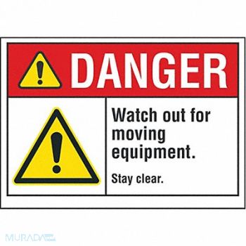 LYLE Danger Sign 10inx14in Non-PVC Polymer, 456H66