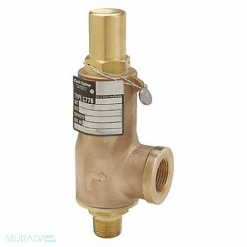 CASH VALVE Relief Valve Bronze 250 psi 6-13/16 H, 457A12