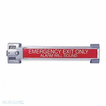 VON DUPRIN Rim Exit Device with Alarm Aluminum, 457D58