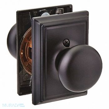 SCHLAGE RESIDENTIAL Knob Lockset Black Powder Coat Passage, 457G52