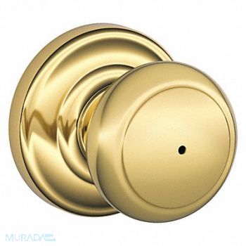 SCHLAGE RESIDENTIAL Knob Lockset Bright Brass Privacy Gr 2, 457G58