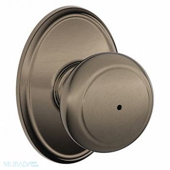 SCHLAGE RESIDENTIAL Knob Lockset Antique Nickel Privacy Gr 2, 457G71