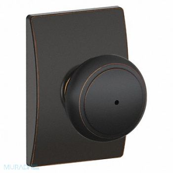 SCHLAGE RESIDENTIAL Knob Lockset Antique Bronze Privacy Gr 2, 457G80