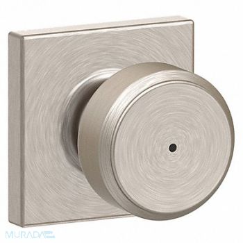 SCHLAGE RESIDENTIAL Knob Lockset Satin Nickel Privacy Gr 2, 457G83