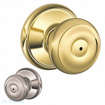 SCHLAGE RESIDENTIAL Knob Lockset Bright Brass /Bright Chrome, 457G84