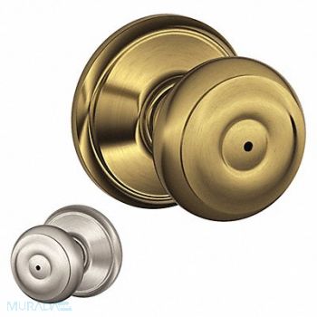 SCHLAGE RESIDENTIAL Knob Lockset Satin Nickel Privacy Gr 2, 457G86