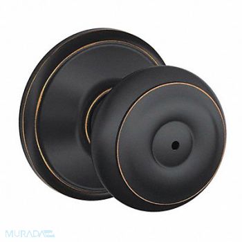 SCHLAGE RESIDENTIAL Knob Lockset Aged Bronze / Bright Chrome, 457G87