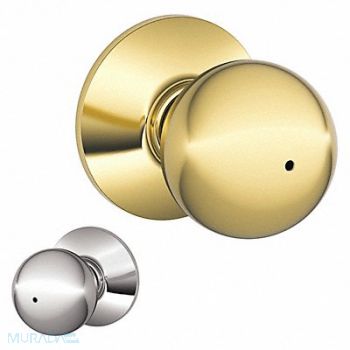 SCHLAGE RESIDENTIAL Knob Lockset Bright Brass /Bright Chrome, 457G88