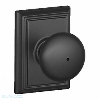 SCHLAGE RESIDENTIAL Knob Lockset Black Powder Coat Privacy, 457G93