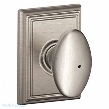 SCHLAGE RESIDENTIAL Knob Lockset Satin Nickel Privacy Gr 2, 457G98