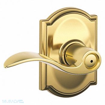 SCHLAGE RESIDENTIAL Door Lever Lockset Bright Brass Privacy, 457H69