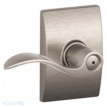 SCHLAGE RESIDENTIAL Door Lever Lockset Satin Nickel Privacy, 457H82