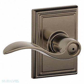 SCHLAGE RESIDENTIAL Lever Lockset Antique Nickel Privacy, 457H85