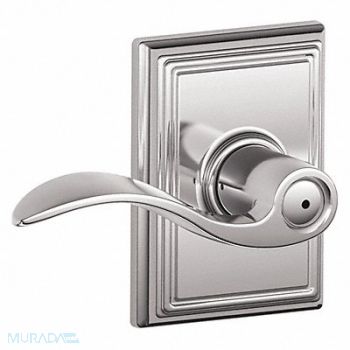 SCHLAGE RESIDENTIAL Door Lever Lockset Bright Chrome Privacy, 457H92