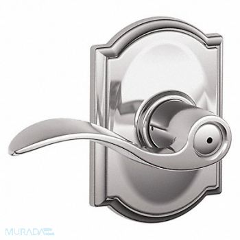SCHLAGE RESIDENTIAL Door Lever Lockset Bright Chrome Privacy, 457H93